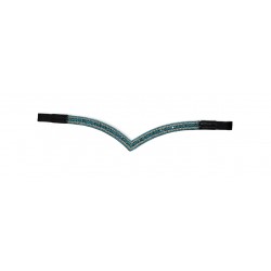 Turquoise and Silver  Double Crystal V Browband