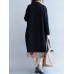 Plus Size Solid Color Knit Pocket Long Sleeve Calf  Length Cardigans